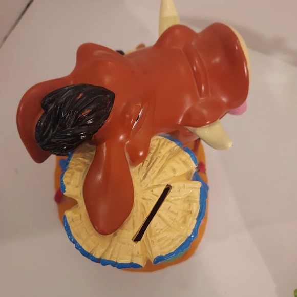 Vintage 1990's Disney The Lion King Timon and Pumbaa Plastic Coin/Piggy Bank - Picture 5 of 6